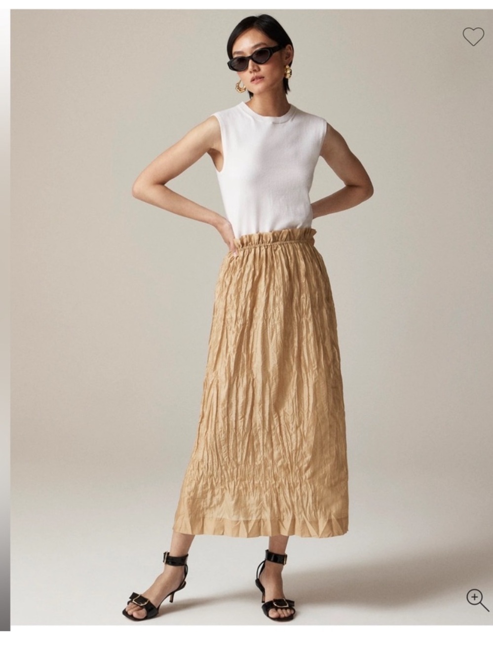 J. Crew Crinkled gathered waist skirt maxi Lyocell lightweight flowy fairy lined